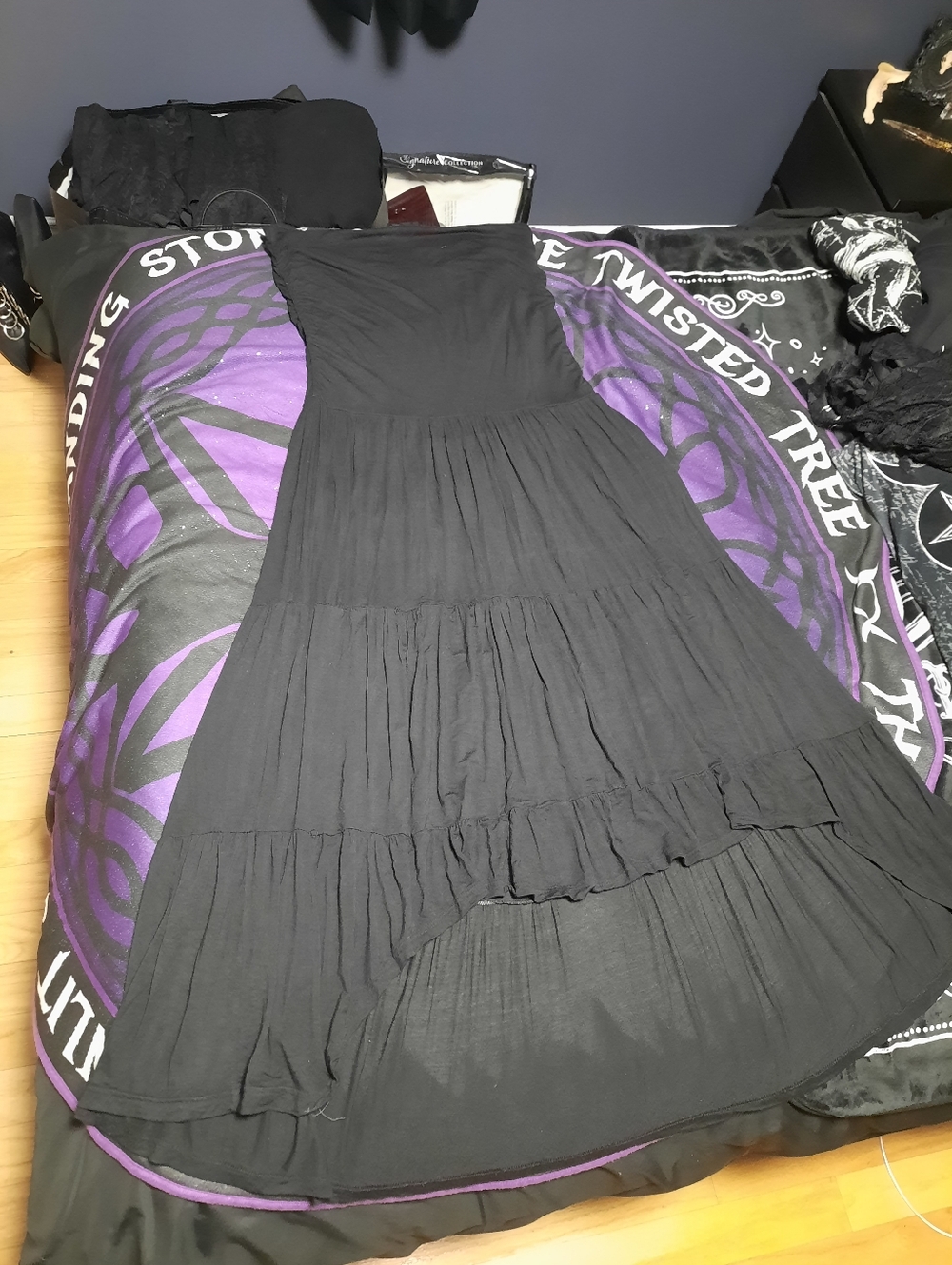 Black Tiered Maxi Dress - Unbranded